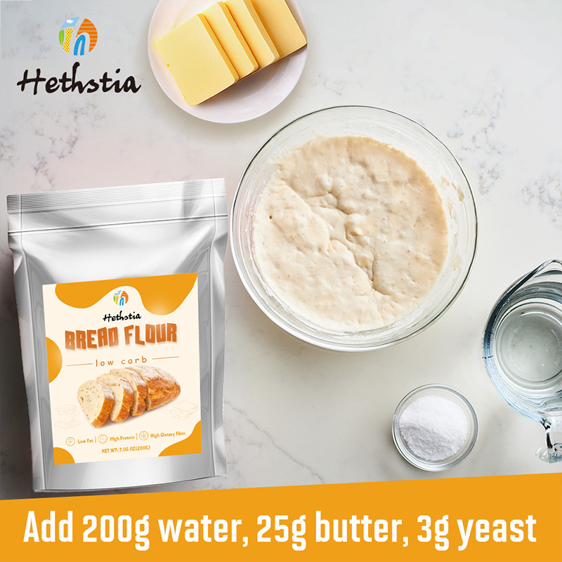 High Protein Bread Flour Low Fat Low Sugar Vegan Keto Bread Powder For Home Made